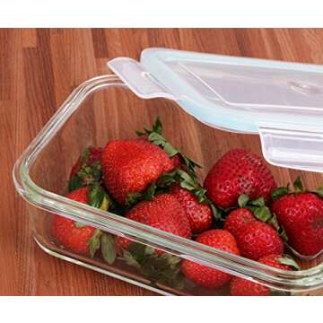 Utopia Kitchen Glass Food Storage Container Set with 840 m with Lid BPA Free FDA Approved Reusable Multi-purpose, at home or restaurant Can Can Also Be Used set of 3