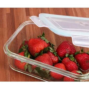 Utopia Kitchen Glass Food Storage Container Set with 840 m with Lid BPA Free FDA Approved Reusable Multi-purpose, at home or restaurant Can Can Also Be Used set of 3