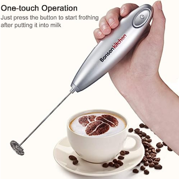 Bonsenkitchen Handheld Milk Frother for Coffee and Matcha