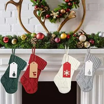 Kathfly 8 Pcs Christmas Mini Stockings for Festive Decor