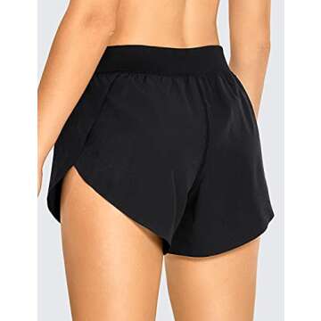 CRZ YOGA Women's Mid Rise Dolphin Running Shorts - Quick Dry & Lightweight Athletic Wear