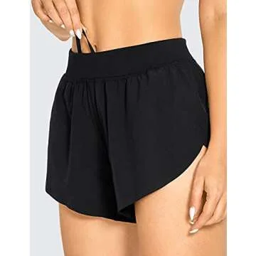 CRZ YOGA Women's Dolphin Running Shorts - Quick Dry & Lightweight