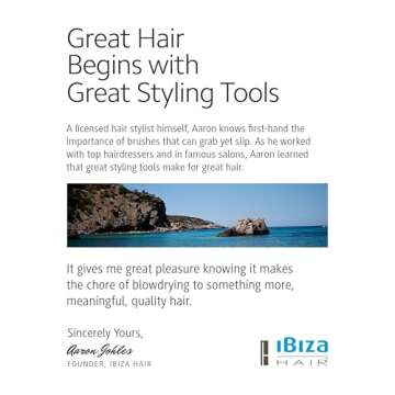 Ibiza Hair Round Boar Bristle Brush (G5-70mm) | Hybrid Swirled Boar & Carbon Fiber Nylon Bristles with Cork Handle | Ideal for Coarse & Frizzy Hair | Adds Texture & Shine for Medium to Long Styles