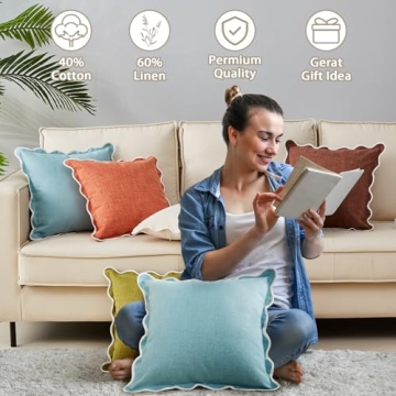 Mayler Yee Scalloped Throw Pillow Covers Set of 2