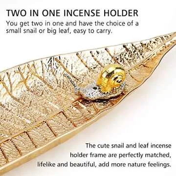 Accmor Leaf and Snail Incense Holder Set for Meditation