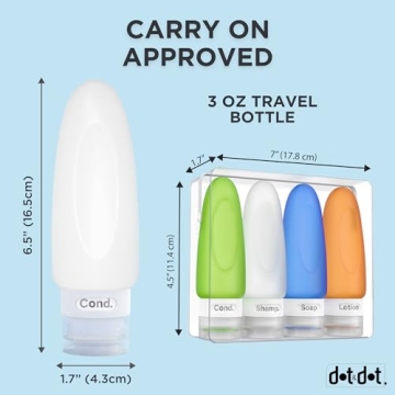 TSA Approved Leak Proof Silicone Travel Bottles 3oz