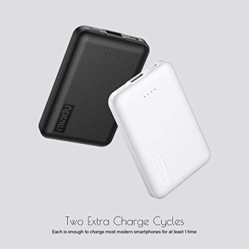 Miady 2-Pack 5000mAh Mini Portable Charger, 5V 2.4A USB-C Output Fast Charging Battery Pack Travel Small Power Bank Phone Charger Compatible with iPhone 16/15 Samsung S24/S22 Google iPad Android etc