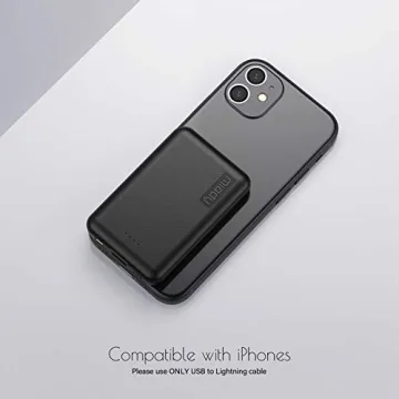 Miady 2-Pack 5000mAh Mini Portable Charger, 5V 2.4A USB-C Output Fast Charging Battery Pack Travel Small Power Bank Phone Charger Compatible with iPhone 16/15 Samsung S24/S22 Google iPad Android etc