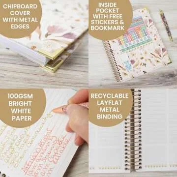 bloom daily planners 2024-2025 Hardcover Academic Year Goal & Vision Planner (July 2024 - July 2025) - Monthly/Weekly Column View Agenda Organizer - 7.5" x 9" - Butterfly Garden