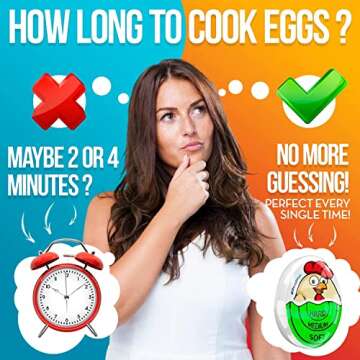 Egg Timer That Goes in Water, Color Changing Egg Timer, Perfect for Boiling Eggs - Hard, Medium, Sof...