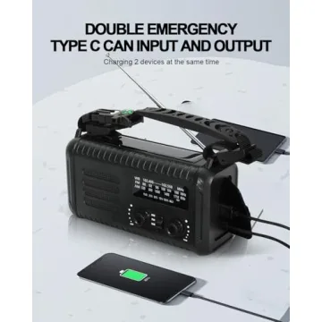 Emergency Crank Radio with 20000mAh Battery and NOAA Alerts