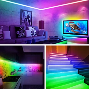maylit ICRGB TV LED Backlight, 16.4ft Bluetooth LED Lights for TV 65-75in, USB Powered TV Lights Kit with Remote and App Control, Music Sync, Color Change with TV Sound, Bias Lighting for HDTV