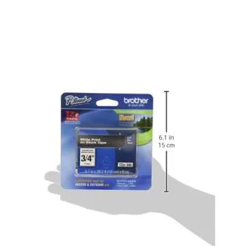 Brother Genuine P-Touch TZE-345 Tape, 3/4" (18 mm) Standard Laminated P-Touch Tape, White on Black, Laminated for Indoor or Outdoor Use, Water-Resistant, 26.2 ft (8 m), Single-Pack