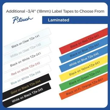 Brother Genuine P-Touch TZE-345 Tape, 3/4" (18 mm) Standard Laminated P-Touch Tape, White on Black, Laminated for Indoor or Outdoor Use, Water-Resistant, 26.2 ft (8 m), Single-Pack