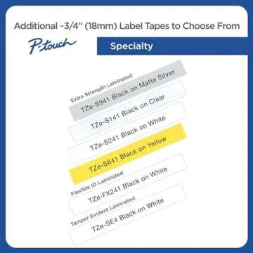 Brother Genuine P-Touch TZE-345 Tape, 3/4" (18 mm) Standard Laminated P-Touch Tape, White on Black, Laminated for Indoor or Outdoor Use, Water-Resistant, 26.2 ft (8 m), Single-Pack