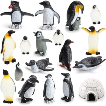 ONEST 18-Piece Mini Penguin Figurines Toy Set - Realistic Arctic Animal Toys for Kids' Birthday Gift