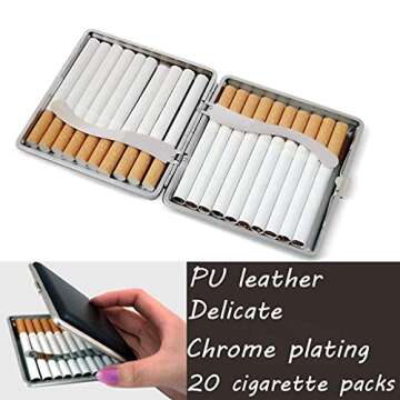 YANGPING- Cigarette Tin Stylish and Simple Metal Cigarettes Box Ideal Business Gift Men and Women Outdoor Universal Cigarette Case BMZDXJH-1 (Color : Black, Size : A)