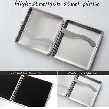 YANGPING- Cigarette Tin Stylish and Simple Metal Cigarettes Box Ideal Business Gift Men and Women Outdoor Universal Cigarette Case BMZDXJH-1 (Color : Black, Size : A)