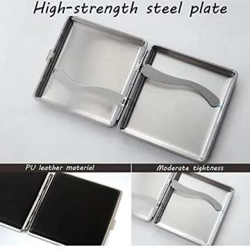 YANGPING- Cigarette Tin Stylish and Simple Metal Cigarettes Box Ideal Business Gift Men and Women Outdoor Universal Cigarette Case BMZDXJH-1 (Color : Black, Size : A)
