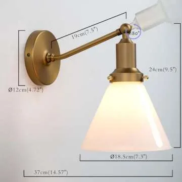 PERMO Vintage Industrial Wall Sconce with Glass Shade