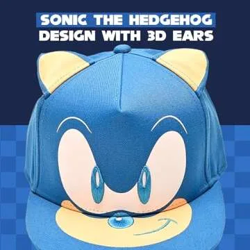 Sonic The Hedgehog Baseball Cap, Kids Adjustable Baseball Hat, Royal Blue, One Size