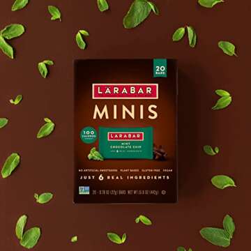 Larabar Mint Chocolate Mini Bars, Gluten Free Vegan Fruit & Nut Bars, 20 ct