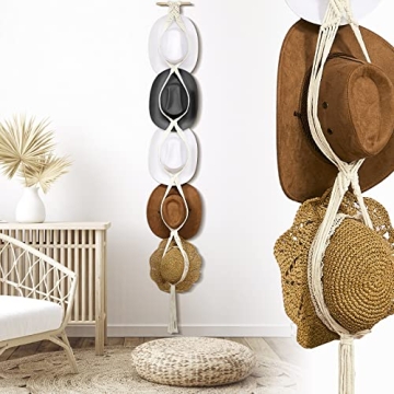 Yulejo Macrame Hat Hanger – Stylish Boho Hat Organizer