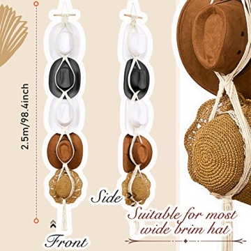 Yulejo Macrame Hat Hanger – Stylish Boho Hat Organizer