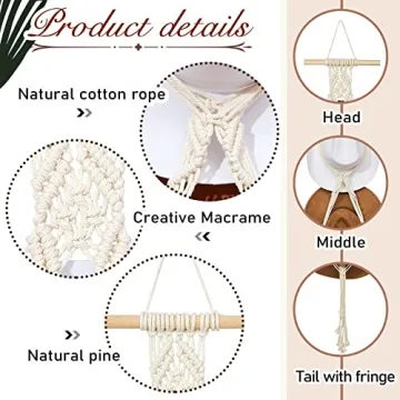 Yulejo Macrame Hat Hanger – Stylish Boho Hat Organizer