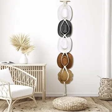 Yulejo Macrame Hat Hanger – Stylish Boho Hat Organizer