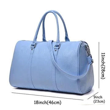 Duffle Bag for Travel Carry On for Women Large Tote Bags Cute for Hospital Overnight (Blue)