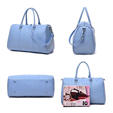 Duffle Bag for Travel Carry On for Women Large Tote Bags Cute for Hospital Overnight (Blue)