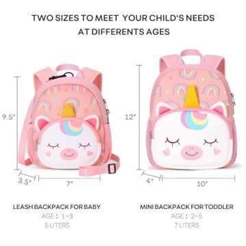 mibasies Toddler Unicorn Backpack for Kids - 12in Mini