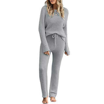 Luvamia Women's Cozy Fleece Pajama Set - Soft, Warm & Stylish Lounge Wear