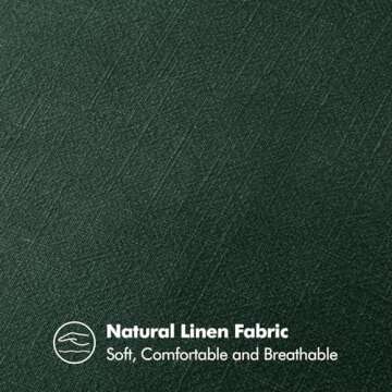 MIULEE Decorative Linen Pillow Covers 24x24 Inch Dark Green ​Boho Farmhouse​ ​Neutral Couch Throw Pillows for Bed Pack of 2 Accent Pillowcase Spring Modern Sofa Cushion Livingroom Home Decor