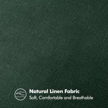 MIULEE Decorative Linen Pillow Covers 24x24 Inch Dark Green ​Boho Farmhouse​ ​Neutral Couch Throw Pillows for Bed Pack of 2 Accent Pillowcase Spring Modern Sofa Cushion Livingroom Home Decor