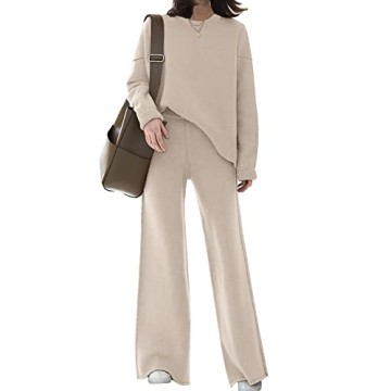 ETCYY Womens Knitted Sweatsuit Set Comfortable Lounge Wear
