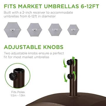 Heavy Duty Fillable Umbrella Base for Outdoor Areas