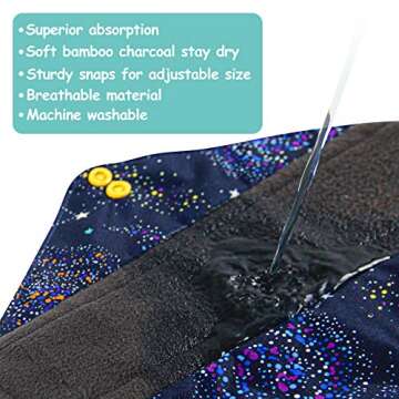 Leekalos Reusable Menstrual Pads - Bamboo Menstrual Cloth Pads | Light Incontinence Pads | Reusable Sanitary Pads - Pack of 6, 1 Cloth Mini Wet Bag