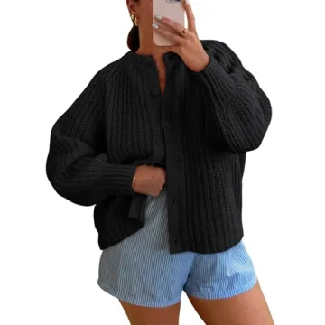 LILLUSORY Chunky Cardigan Sweaters for Women - Trendy Oversized Knit Outfits 2024 Fall