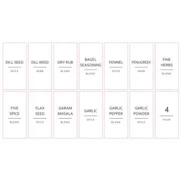 Stylish Talented Kitchen 140 Spice Jar Labels for Organization