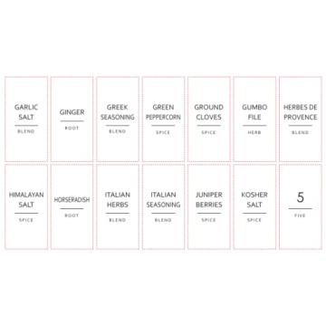 Stylish Talented Kitchen 140 Spice Jar Labels for Organization