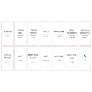 Stylish Talented Kitchen 140 Spice Jar Labels for Organization