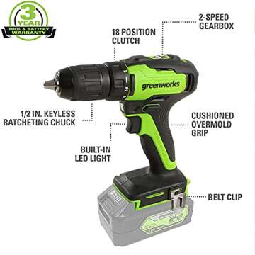 Greenworks 48V (2 x 24V) 20" Brushless Cordless Self-Propelled Lawn Mower + 24V Brushless Drill / Driver, (2) 5.0Ah USB Batteries (USB Hub) and Dual Port Rapid Charger Included