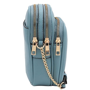 FashionPuzzle Multi Pocket PU Leather Crossbody Bag