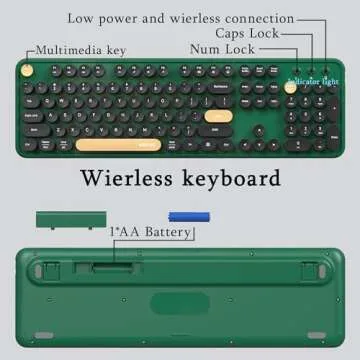 Colorful Wireless Keyboard and Mouse Set for All