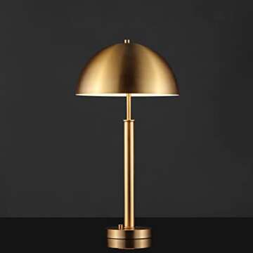 Modern Gold Table Lamp with LED Bulb and Art Deco Design