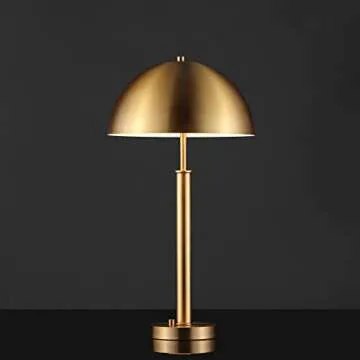 Modern Gold Table Lamp with LED Bulb and Art Deco Design