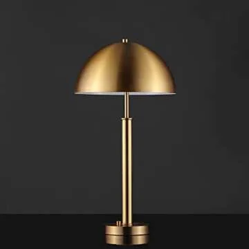 Modern Gold Table Lamp with LED Bulb and Art Deco Design