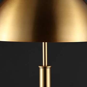 Modern Gold Table Lamp with LED Bulb and Art Deco Design